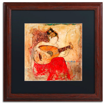 Joarez 'Vanessa' Framed Art, Wood Frame, 16"x16", Black Matte