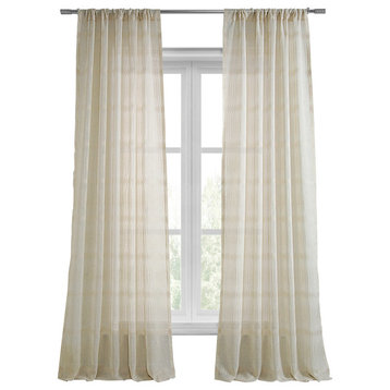 Polaris Patterned Linen Sheer Curtain, Polaris Tan, 50"x96"