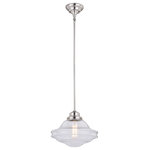 Vaxcel - Vaxcel P0268 Huntley - One Light Pendant - The Huntley is a timeless collection inspired by mHuntley One Light Pe Satin Nickel Clear S *UL Approved: YES Energy Star Qualified: n/a ADA Certified: n/a  *Number of Lights: Lamp: 1-*Wattage:60w Medium Base bulb(s) *Bulb Included:No *Bulb Type:Medium Base *Finish Type:Satin Nickel