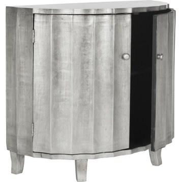 Rutherford Demilune Cabinet - Silver Leaf