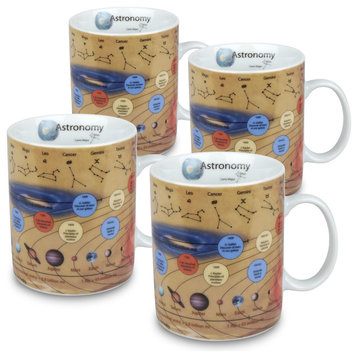 Set of 4 Mugs of Knowledge Astronomy