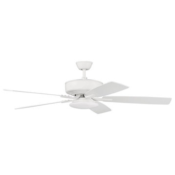 Craftmade Pro Plus 52" Ceiling Fan With Light Kit, White