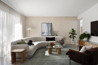 Inspiration for a midcentury living room in Melbourne.