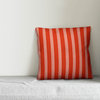 Red Stripes Outdoor Throw Pillow, 18"x18"