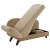 Bailey Two-Tone Dark and Light Functional Chaise With 1 Pillow, Beige