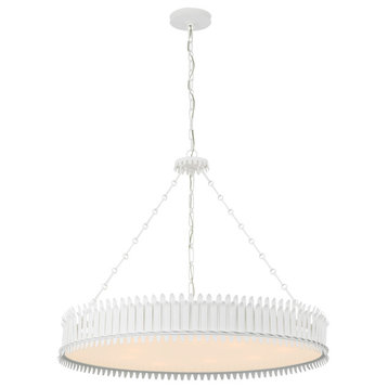 Leslie 37" Chandelier in Plaster White with Frosted Acrylic