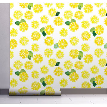 GW5151 Grace & Gardenia Lemons with Leaves Peel & Stick Wallpaper Roll 20.5in x