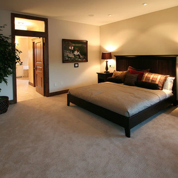 Bedroom with beautiful taupe carpet
