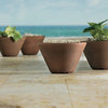 Gramercy Double Walled Round Low Bowl Planter - 16'' (Mocha)