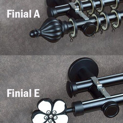 Black Double curtain rod set - Products