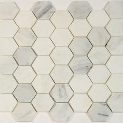 Bestview Stone Mosaic Hexagon 2" Honed Oriental White 212053 - Tile