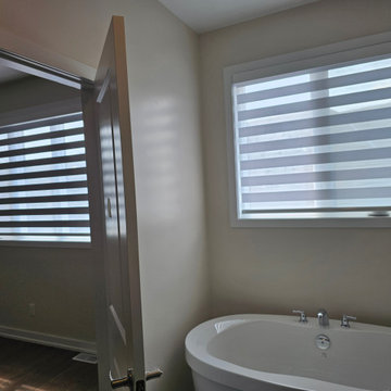 Chrome and Opera White Zebra Blinds