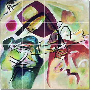 Wassily Kandinsky Abstract Painting Ceramic Tile Mural #69, 48"x48"