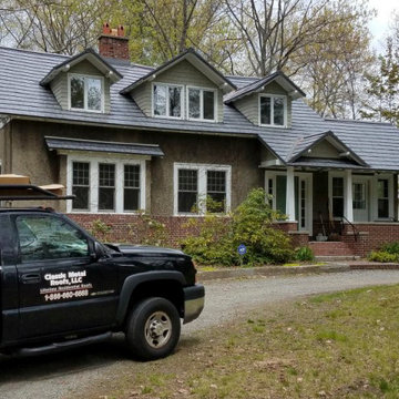 Metal Roofing - Oxford Slate Rock Metal Shingle in Gray