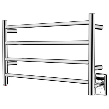 HEATGENE 4 Bar Wall-Mounted Plug-in / Hard-wiring Towel Warmer, Mirror Polish