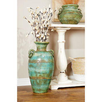Rustic Green Ceramic Vase 68679