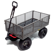 Gorilla Carts Steel Dump Cart With Removable Sides, 2-In-1 Convertible Handle