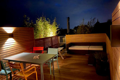 Mittelgroße Moderne Dachterrasse mit Verkleidung in Köln