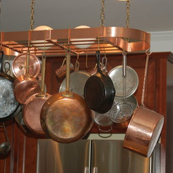 Kitchen spaces - copper pot rack - Pot Racks And Accessories