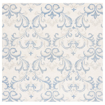 Safavieh Marquee Collection JAR154A Rug, Ivory/Blue, 6' X 6' Square