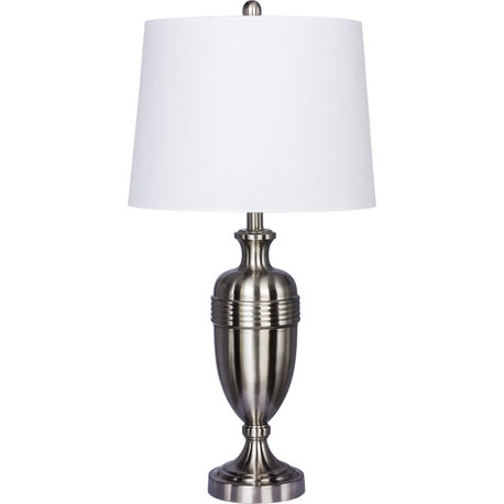 Decorative Urn Table Lamp - Brushed Steel