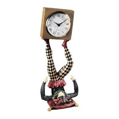 Juggling Time Harlequin Jester Sculptural Clock