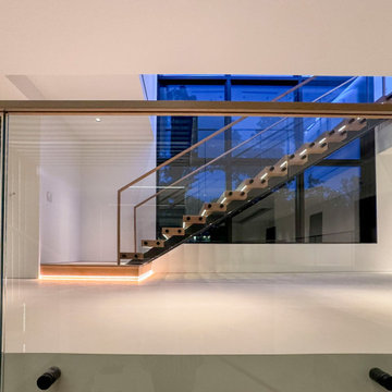 Project #126 | Contemporary Staircases with Integrated LEDs & Glass Railing