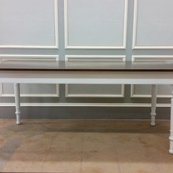 English Turned Leg Farm Table with Painted Base - Dining Tables