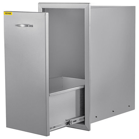 Pull Out Trash Drawer Lower Sliding Rails Stainless Steel Roll Out Trash Bin