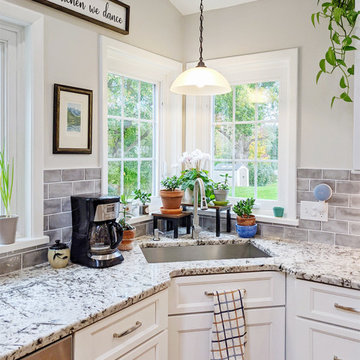 White and Gray Two Toned Kitchen
