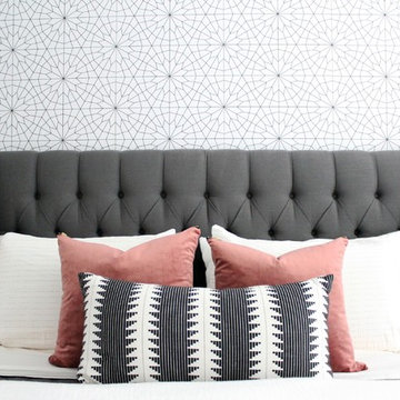 MASTER BEDROOM TOUR | MODERN, SOPHISTICATED INTERIOR WITH GEOMETRIC WALLPAPER