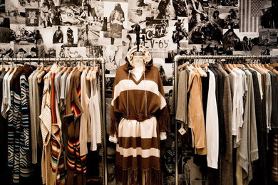 Inspiration for a small eclectic closet remodel in New York