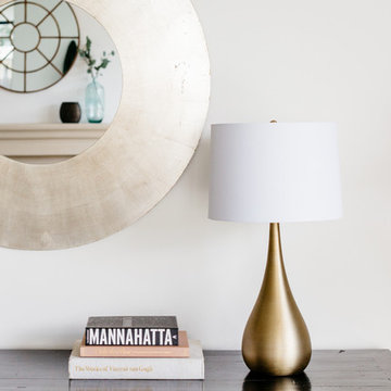 Console Table Styling with Brass Lamp