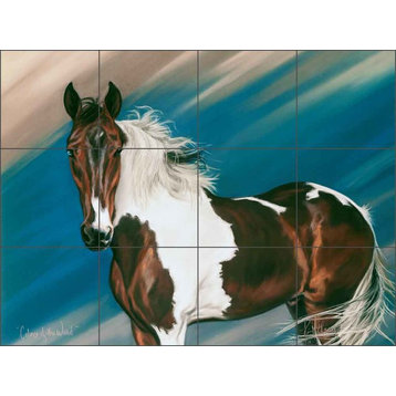 Ceramic Tile Mural Backsplash, Colors of the Wind by Kim McElroy, 17"x12.75"