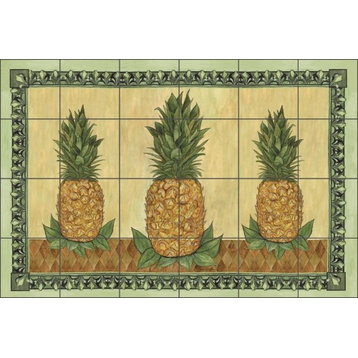 Mullen Pineapple Fruit Ceramic Tile Mural Backsplash