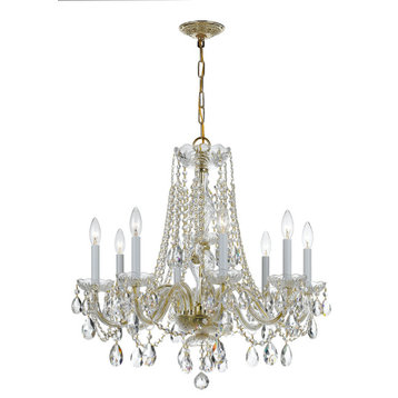 Crystorama 1138-PB-CL-MWP 8 Light Chandelier in Polished Brass