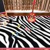 Zebra Pink Border Kids Girls Play Area Rug, 6'7"x9'2"