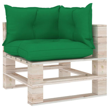Vidaxl Pallet Sofa Cushions 3-Piece Green Fabric
