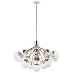 Kichler Lighting, LLC. - Silvarious Convertible Chandelier, Polished Nickel Clear, 16 Light Clear - Inspired by frozen grapes, the Silvarious convertible chandelier will capture the hearts of family and friends. Gathered at the center, its arms branch out with sparkling globes at the end, for a simple, yet playful design. Its clear glass beautifully illuminates against its polished nickel finish.