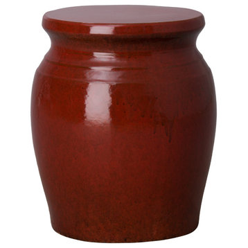 Koji Tropical Red Indoor/Outdoor Ceramic 18" Garden Stool