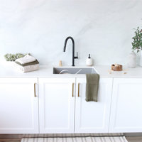 25 inch Dual Mount Single Bowl Gray Granite Laundry Sink S-825L