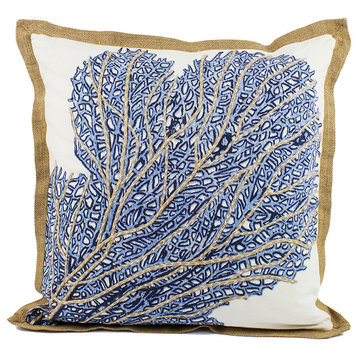 Sea-inspired Space Decorative Throw Pillow, Sea Fan Coral