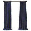 Navy Blue Blackout Faux Silk Taffeta Curtain Single Panel, 50"x96"