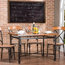 Broxburn Light Brown Wood and Metal 5-Piece Dining Set