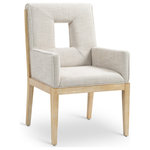 Meridian Furniture - Gwendolyn Upholstered Dining Arm Chair, Cream, Linen Textured, Natural Finish - A masterpiece of modern elegance and comfort, the Gwendolyn cream linen textured fabric dining armchair is where modern design meets timeless charm. Designed with comfort in mind, it features a high back and luxurious cushioning, perfect for long dinners or lively gatherings. The natural oak wood frame adds a rustic touch, effortlessly balancing the contemporary fabric with a hint of warmth and tradition.