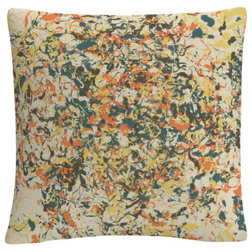 Speckled Colorful Splatter Abstract 7 By Abc Decorative Throw Pillow