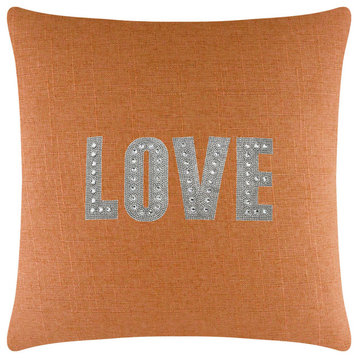 Sparkles Home Love Montaigne Pillow, Orange, 20x20