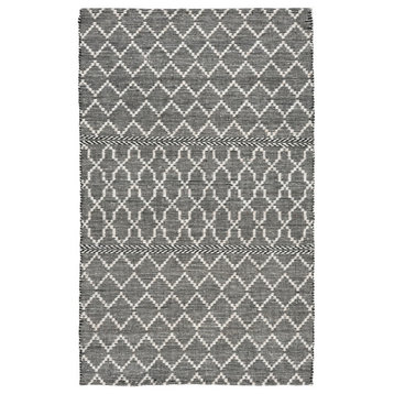 Sonora Indoor Outdoor Accent Rug by Kosas Home, Black, Ivory, 2.6x8