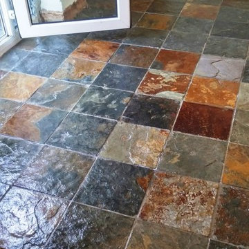 Dirty Sandstone and Slate Floors deep cleaned and sealed in Coningsby