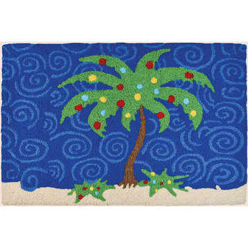 Holiday Palm Tree  Holiday Decor Indoor Outdoor  Accent Doormat,  20"x30"
